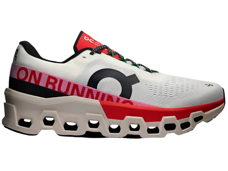 Women's On Running Cloudmonster 2-lvory l Red