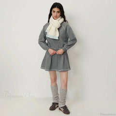 Winter Wool Blend Elegant Minimalist Two Color Splicing Scarf