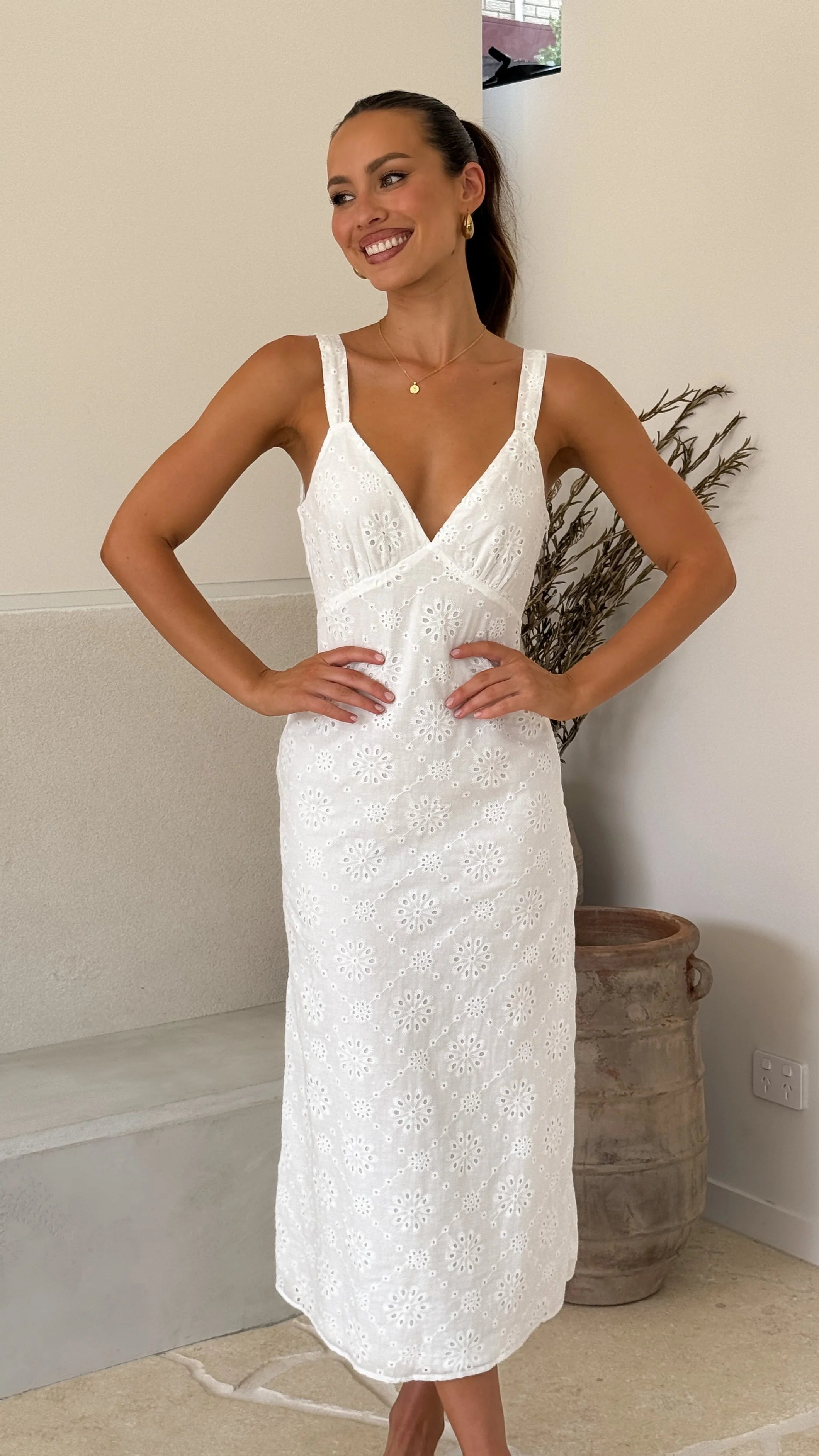 Tallulah Midi Dress - White
