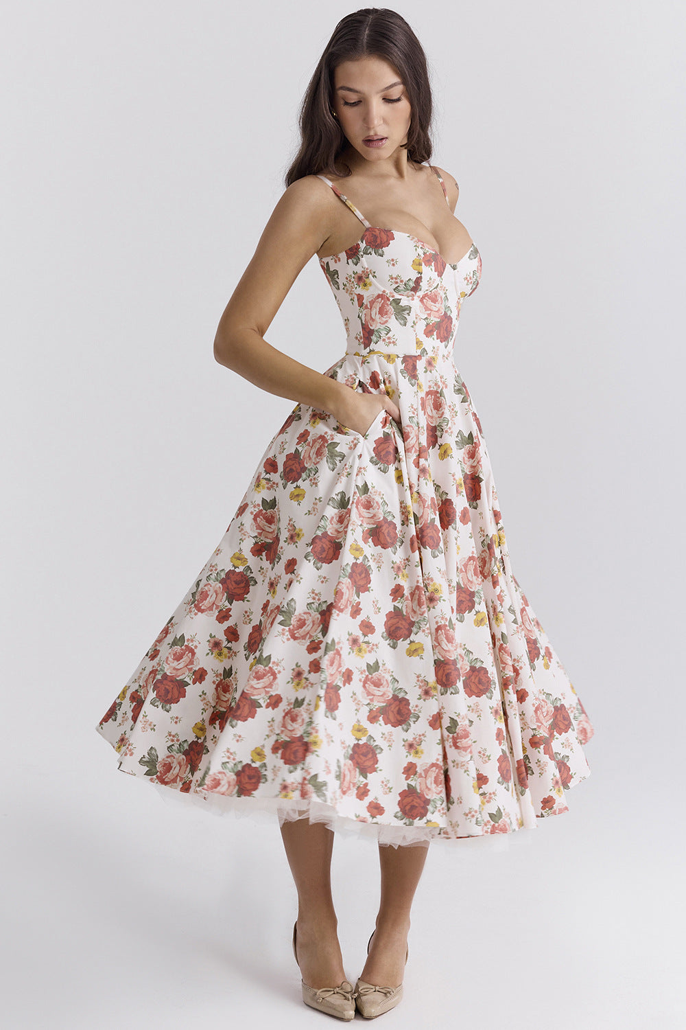 High-End Princess Dress French Mesh Big Double-Layer Suspender Dress